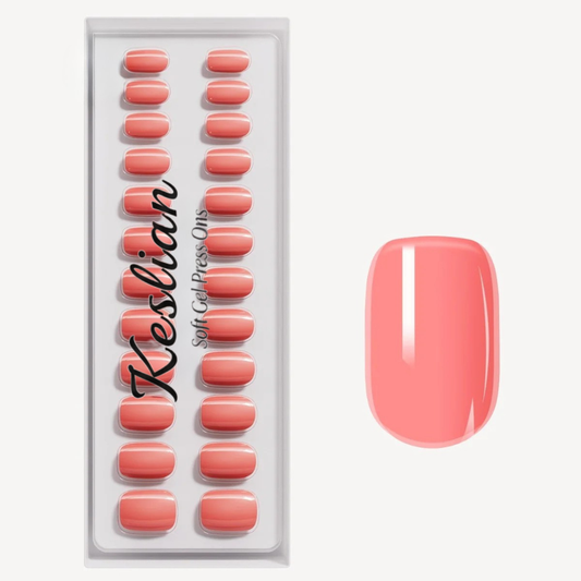 Peach Please Short Square Soft Gel Press Ons