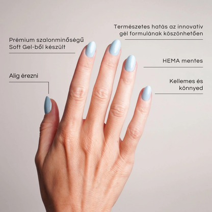 Baby Blue Short Round Soft Gel Press Ons