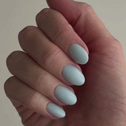 Baby Blue Short Round Soft Gel Press Ons